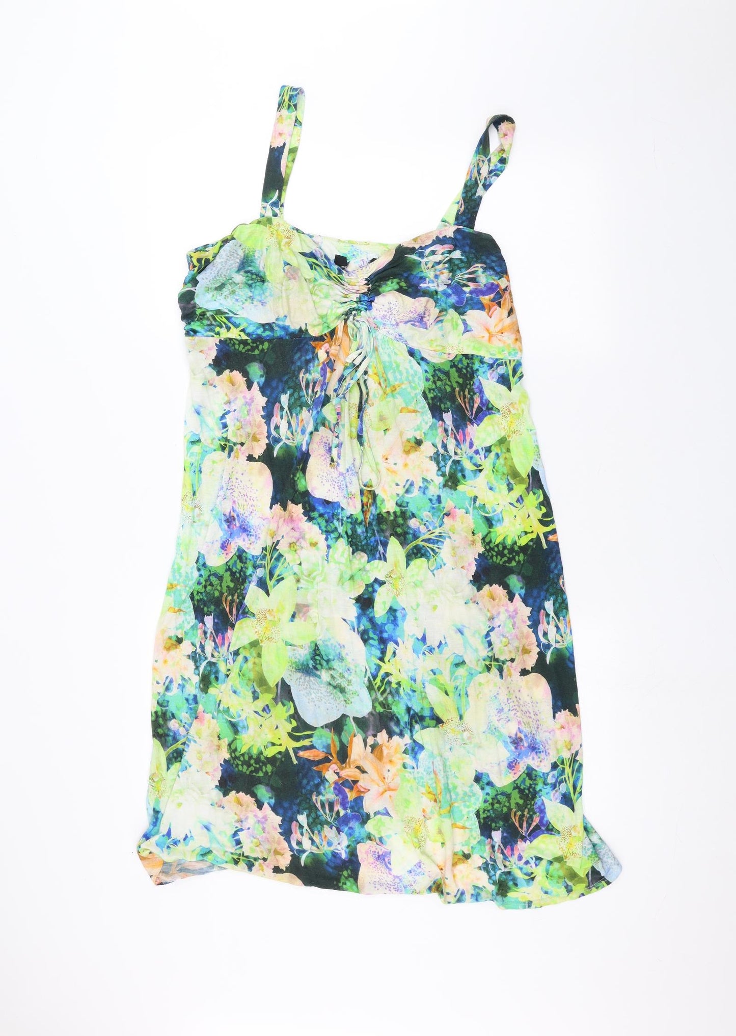 Preworn Womens Green Floral  A-Line  Size 16