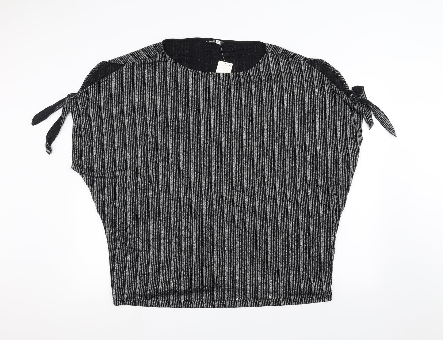 PEP&co Womens Grey Striped  Basic T-Shirt Size 20