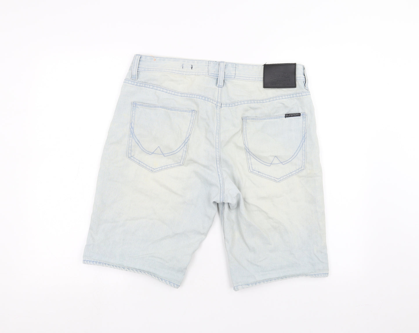 Superdry Mens Blue  Denim Chino Shorts Size 32 in