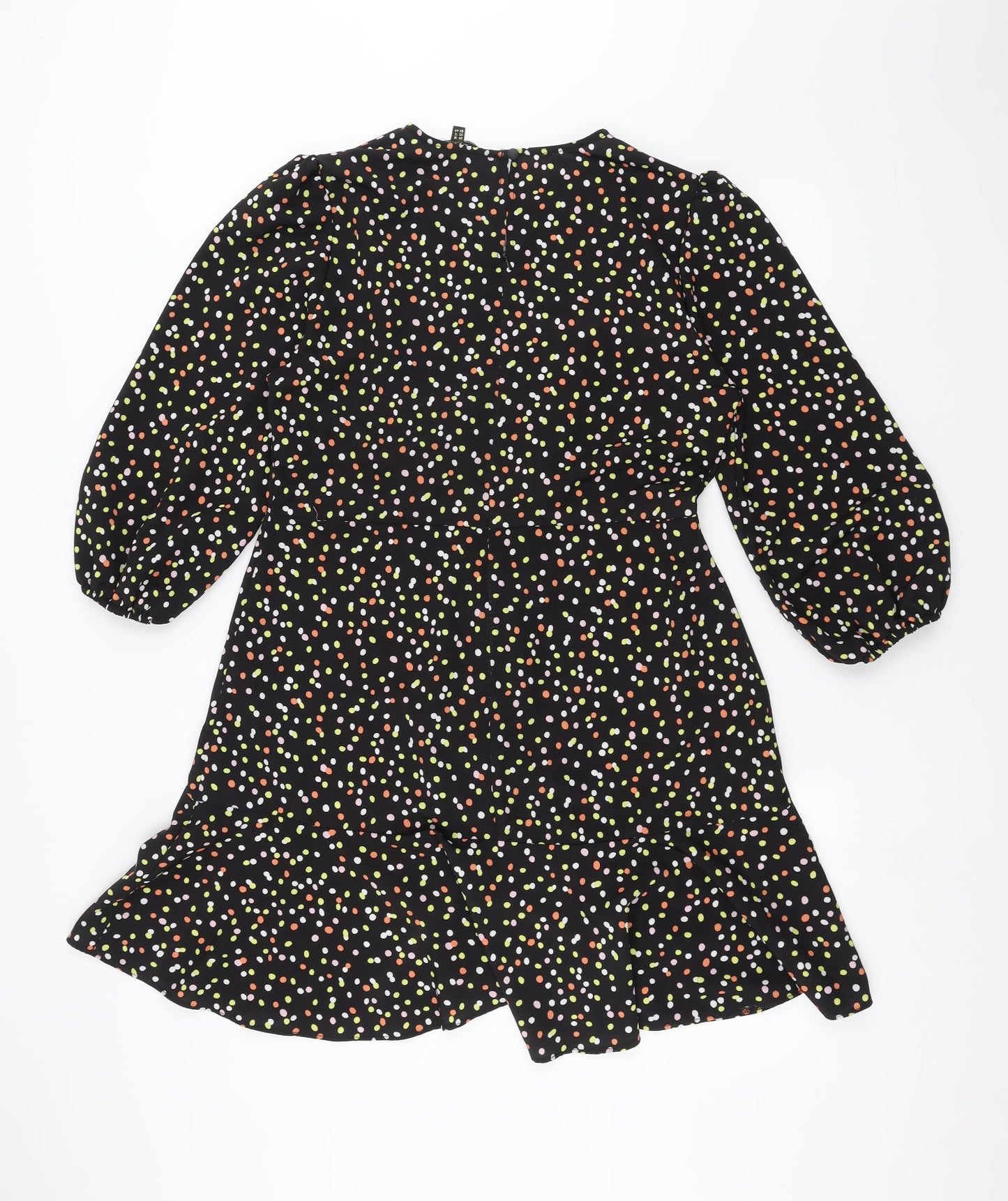 Lipsy Womens Black Polka Dot  A-Line  Size 16