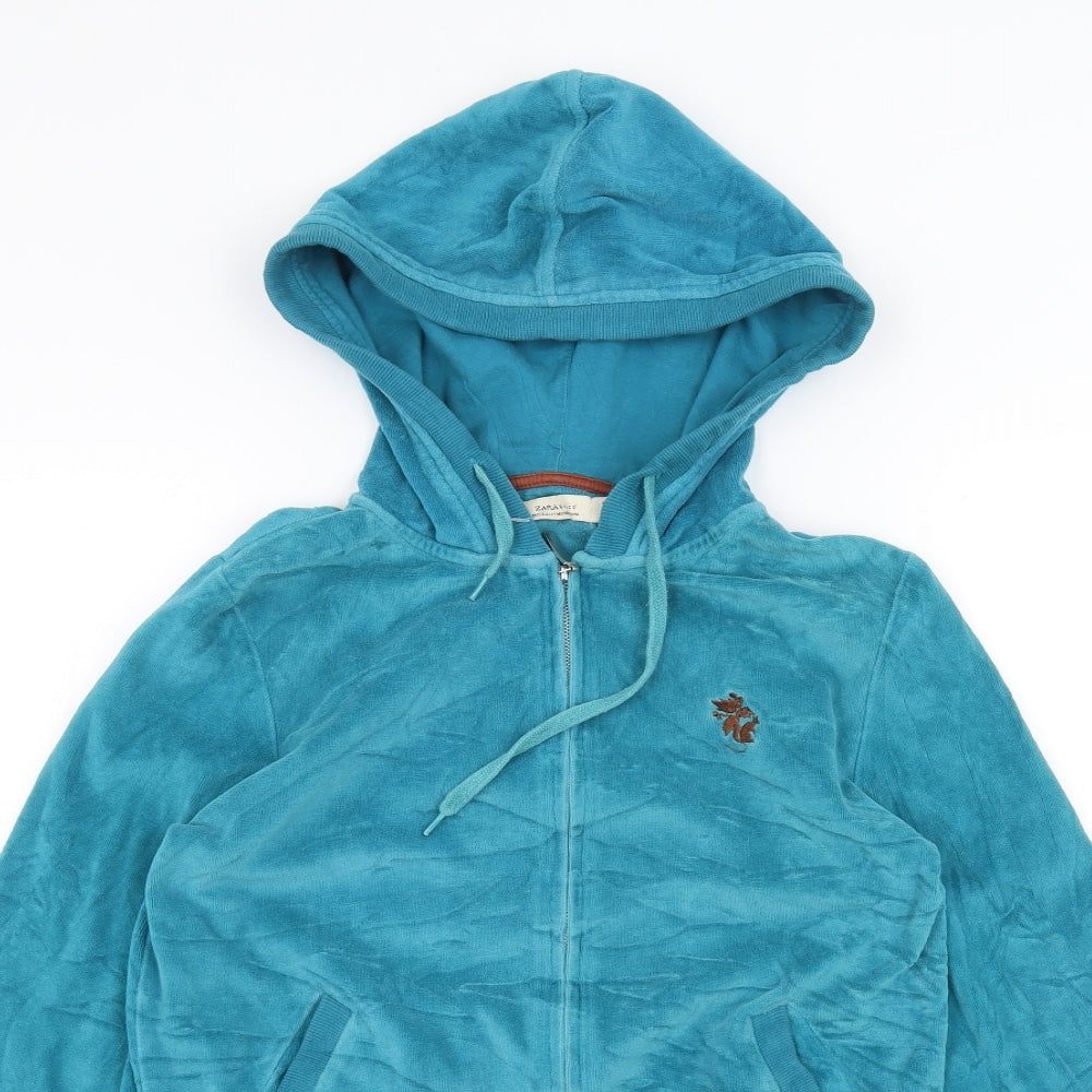 Zara Womens Blue   Full Zip Hoodie Size M