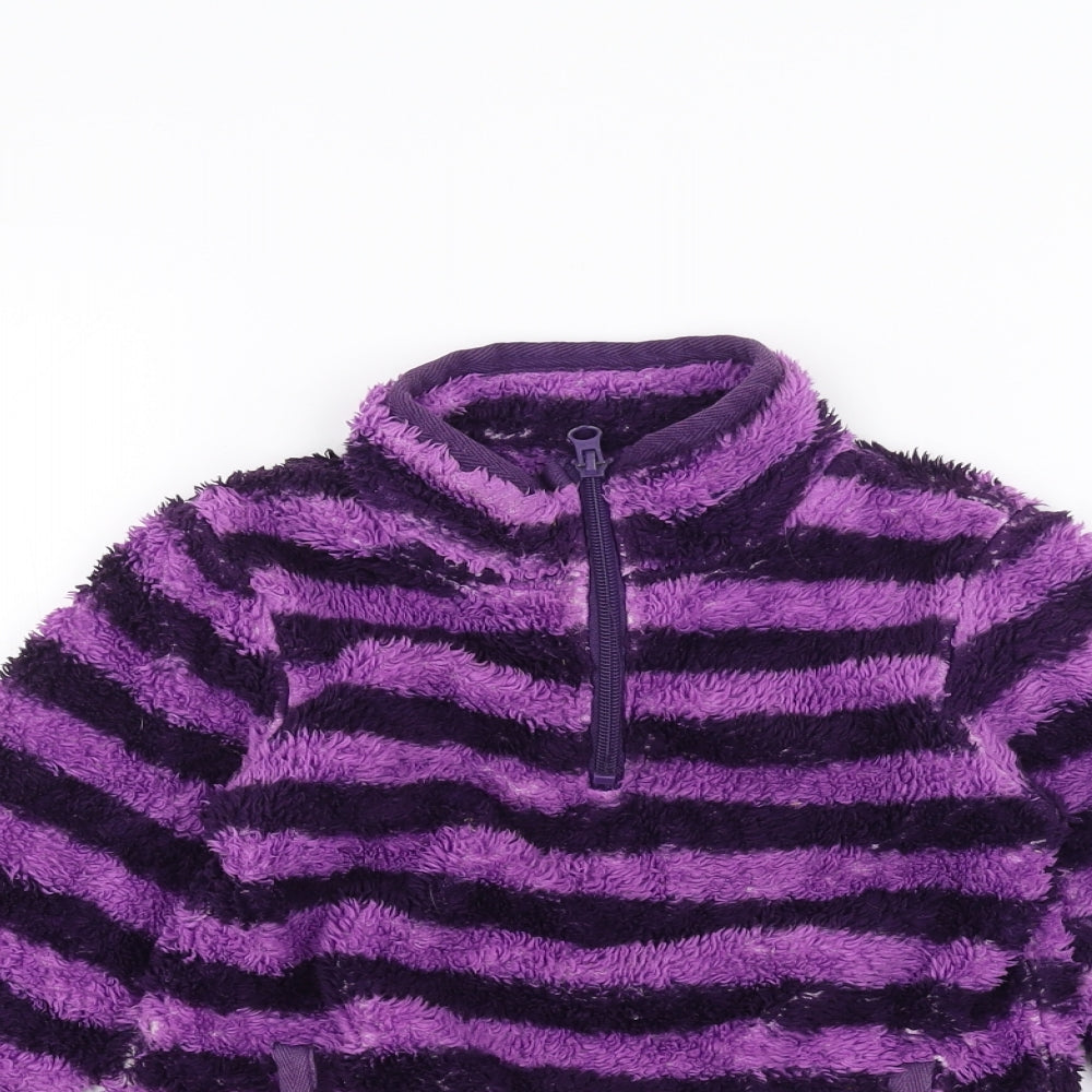 Peter Storm Girls Purple Striped  Pullover Jumper Size 3-4 Years