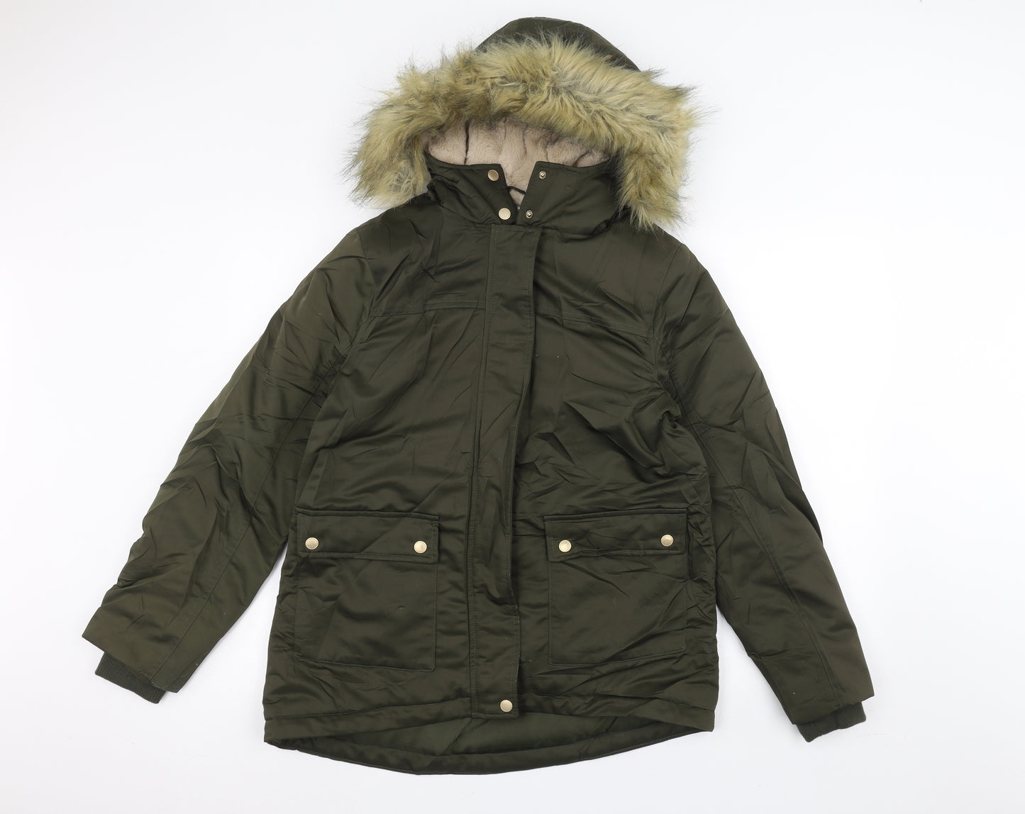 Nutmeg Womens Green   Parka Coat Size 8