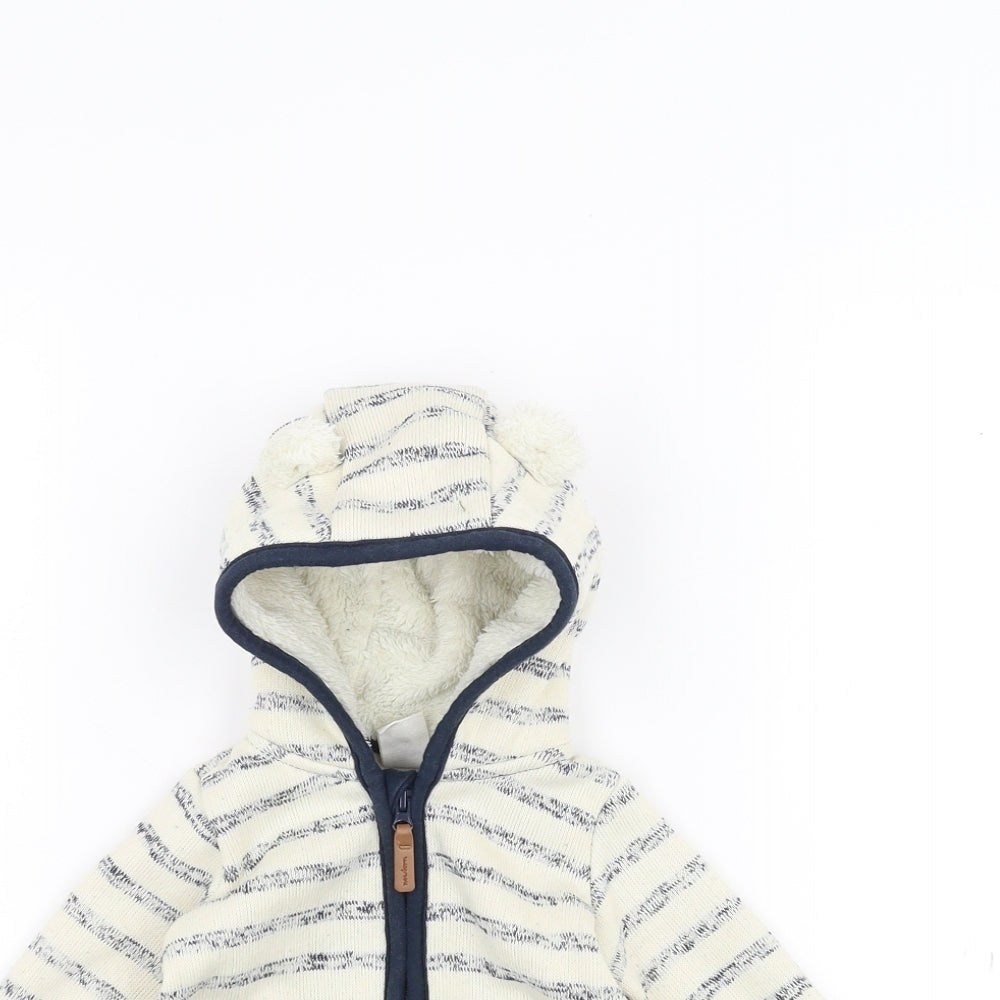H&M Baby White Striped  Jacket  Size 3-6 Months
