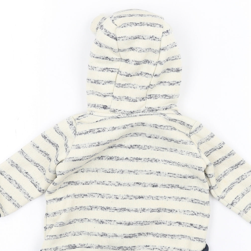 H&M Baby White Striped  Jacket  Size 3-6 Months