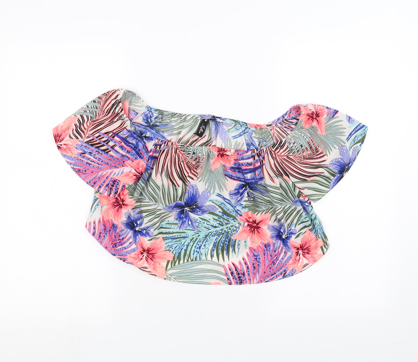 Influence Womens White Floral  Basic Blouse Size 12