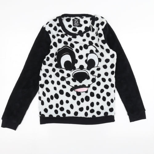 Disney Womens White Polka Dot  Pullover Jumper Size XS