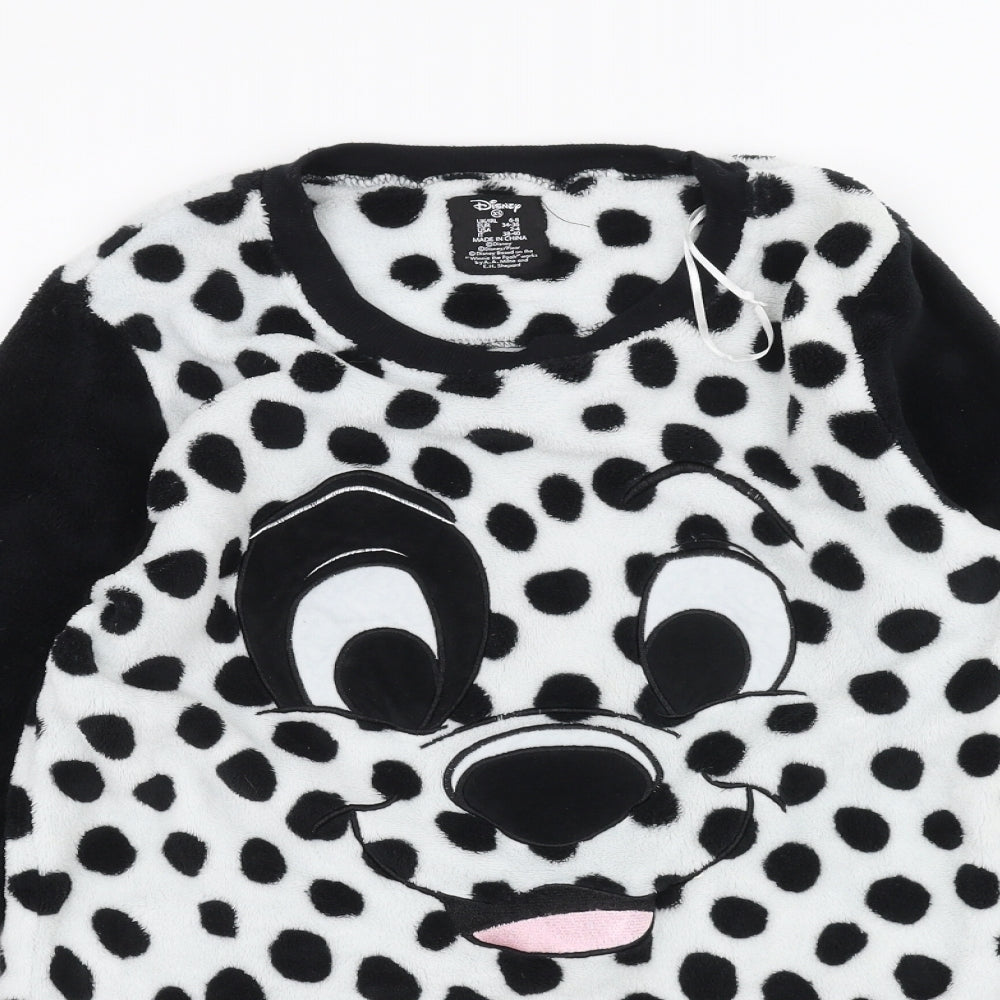 Disney Womens White Polka Dot  Pullover Jumper Size XS