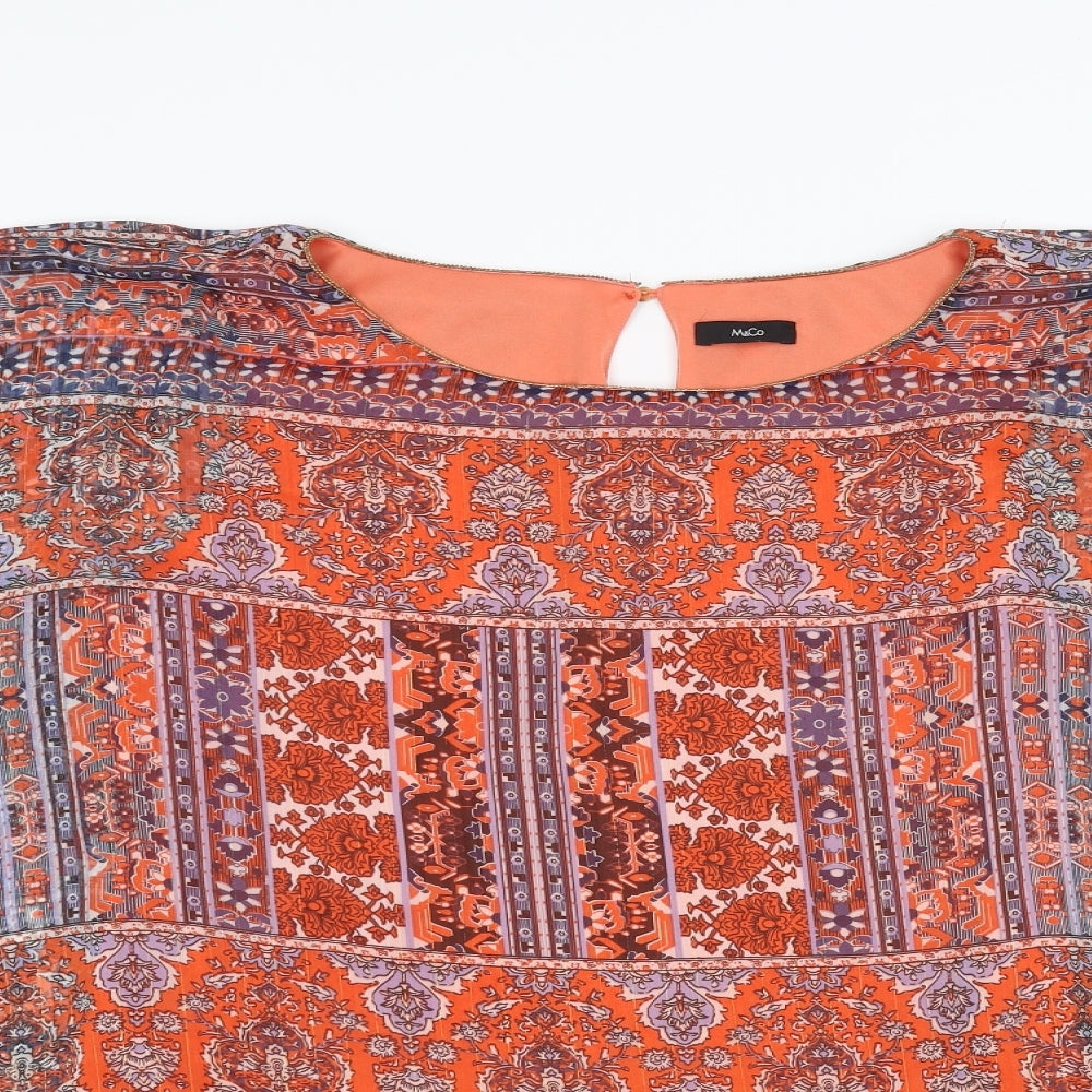 M&Co Womens Orange   Basic T-Shirt Size 12