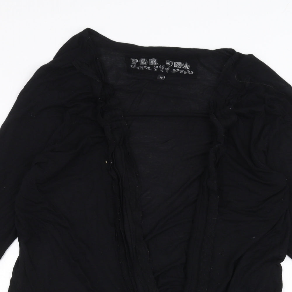 Per Una Womens Black   Cardigan Jumper Size 16