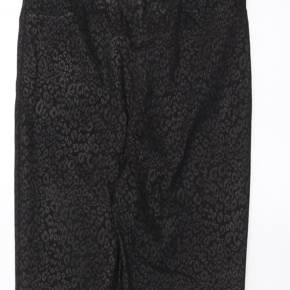 Marks and Spencer Womens Black Animal Print  Skinny Jeans Size 12 L27 in