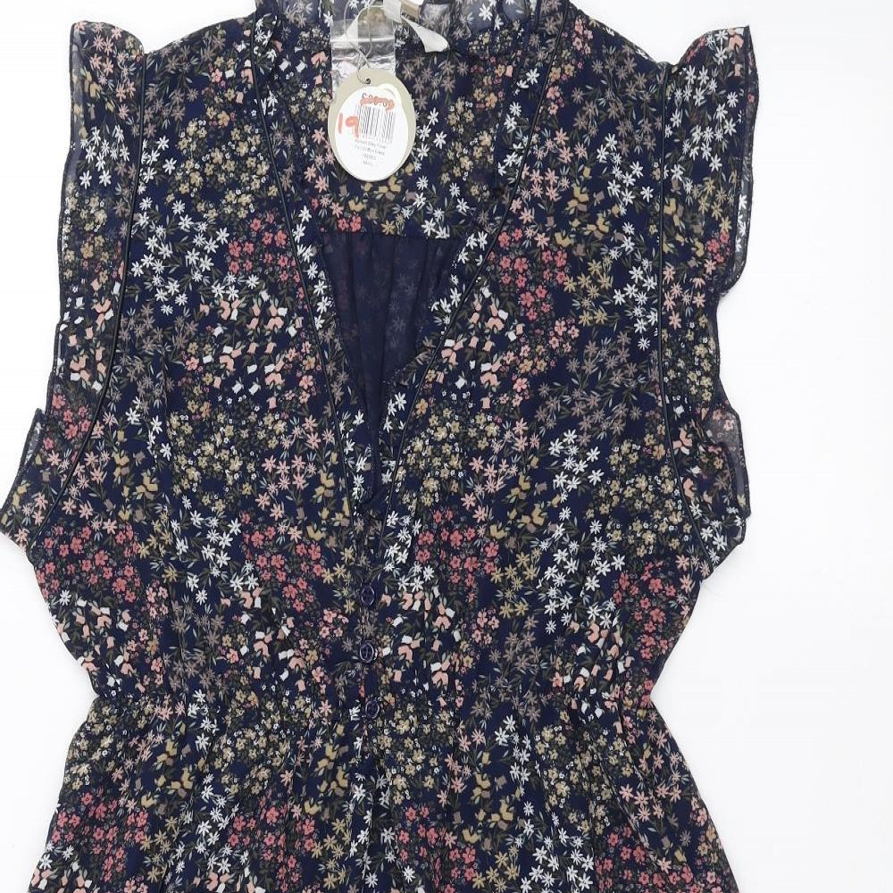 Apricot Womens Blue Floral  A-Line  Size 14