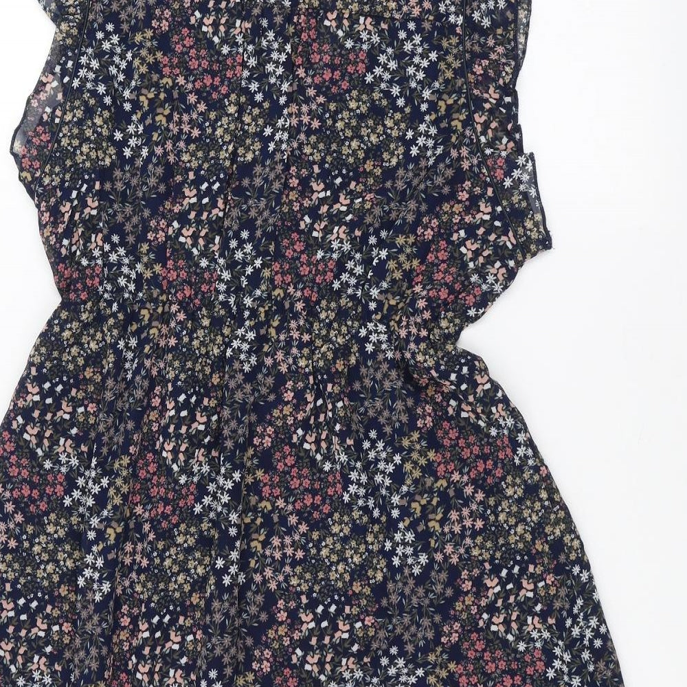Apricot Womens Blue Floral  A-Line  Size 14
