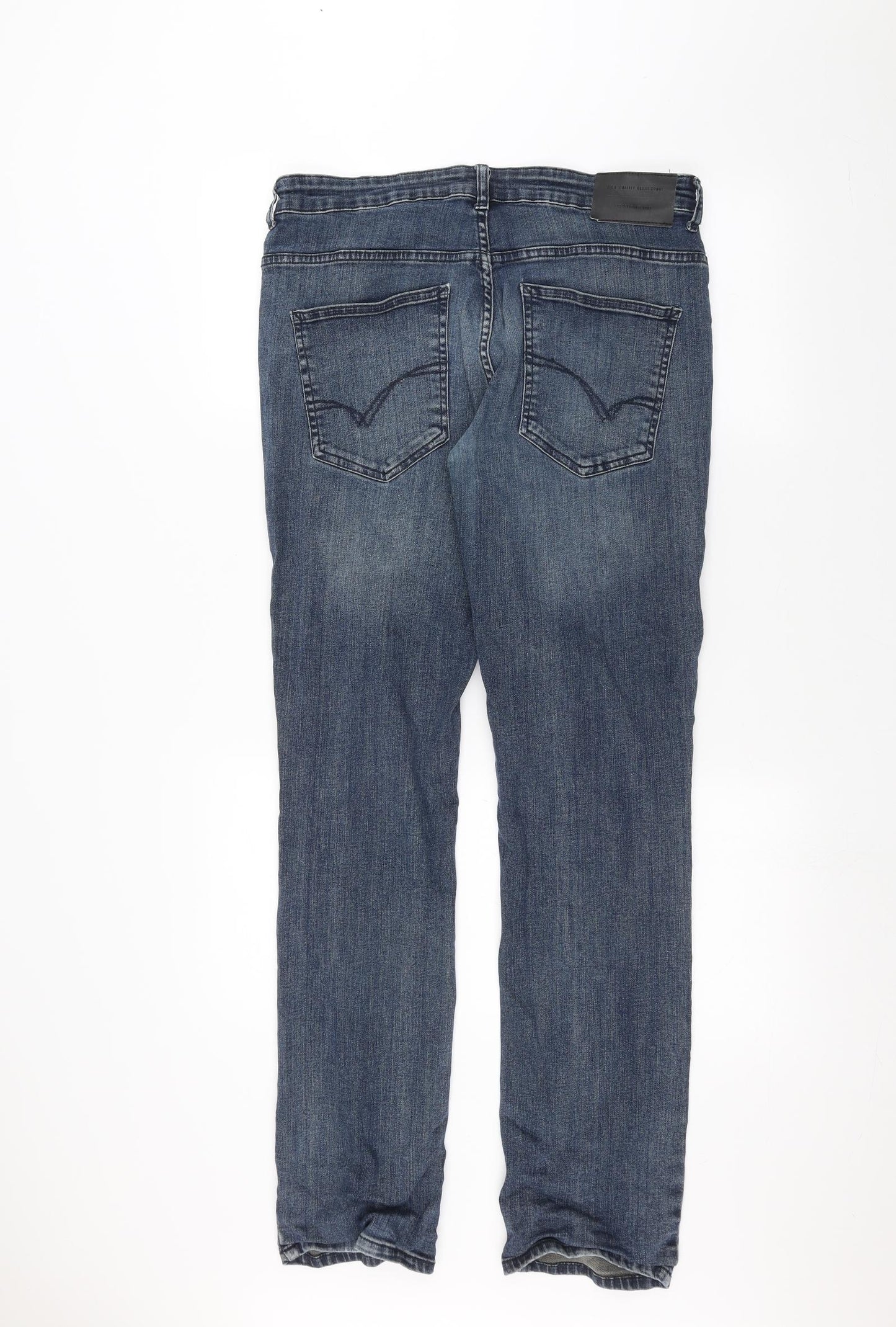 Denim & Co. Mens Blue  Denim Straight Jeans Size 34 in L32 in