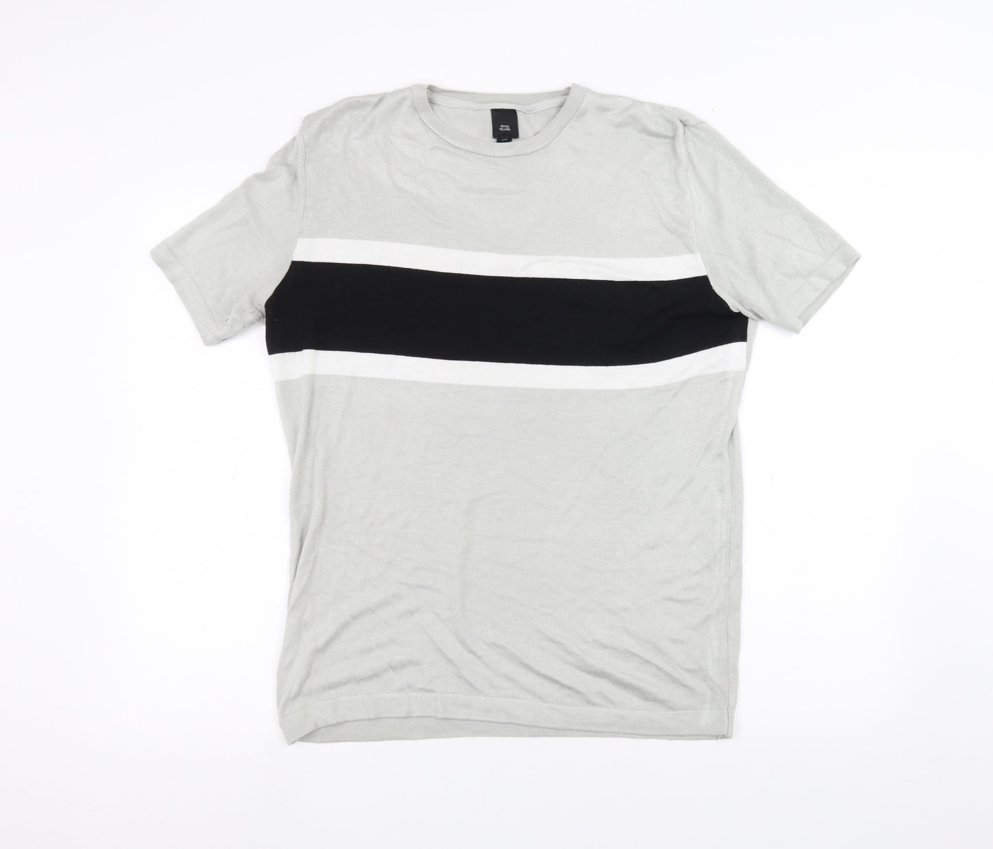 River Island Mens Grey    T-Shirt Size L