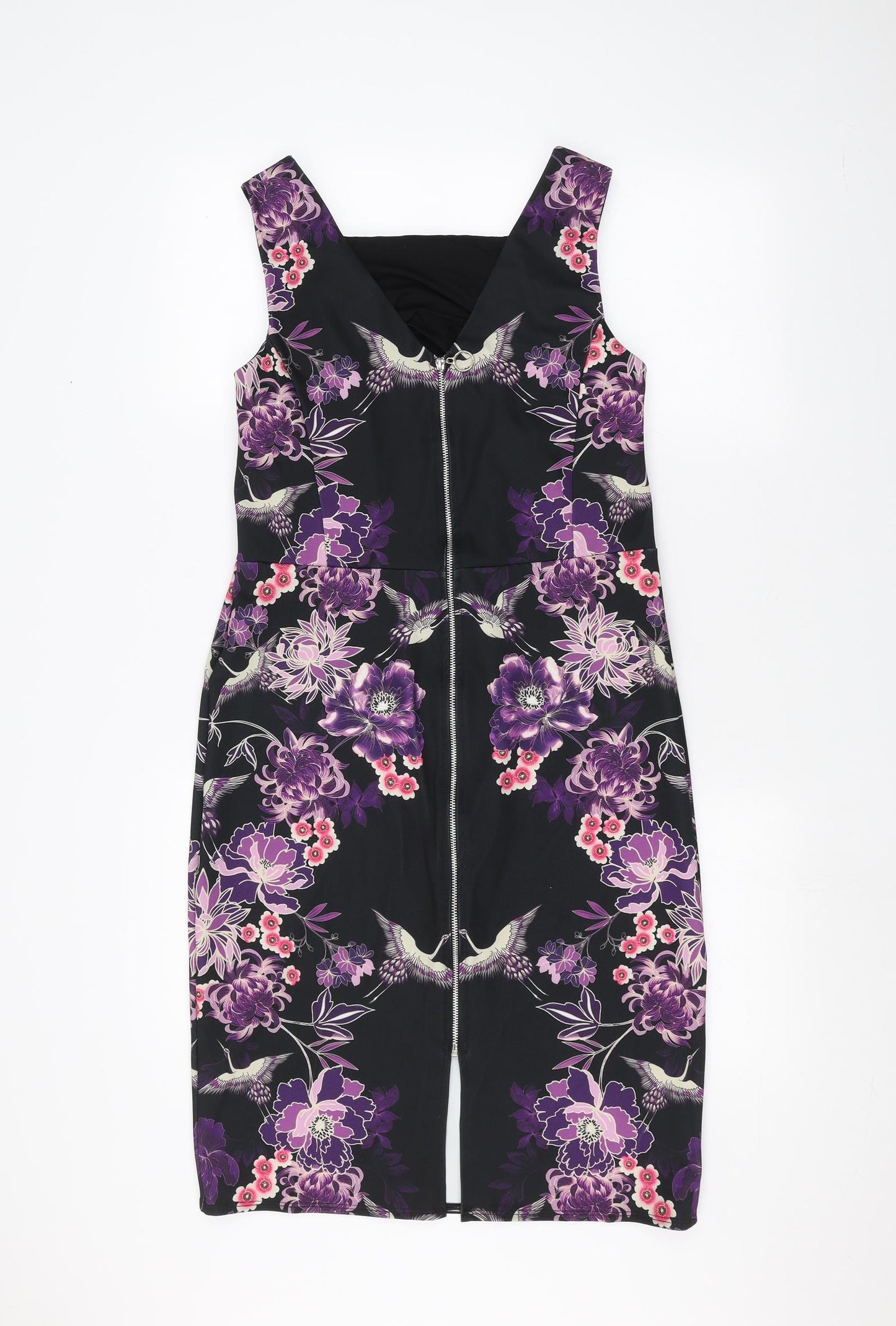 Dorothy Perkins Womens Black Floral  A-Line  Size 14