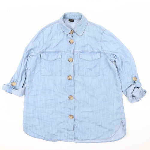 River Island Womens Blue   Basic Button-Up Size XS