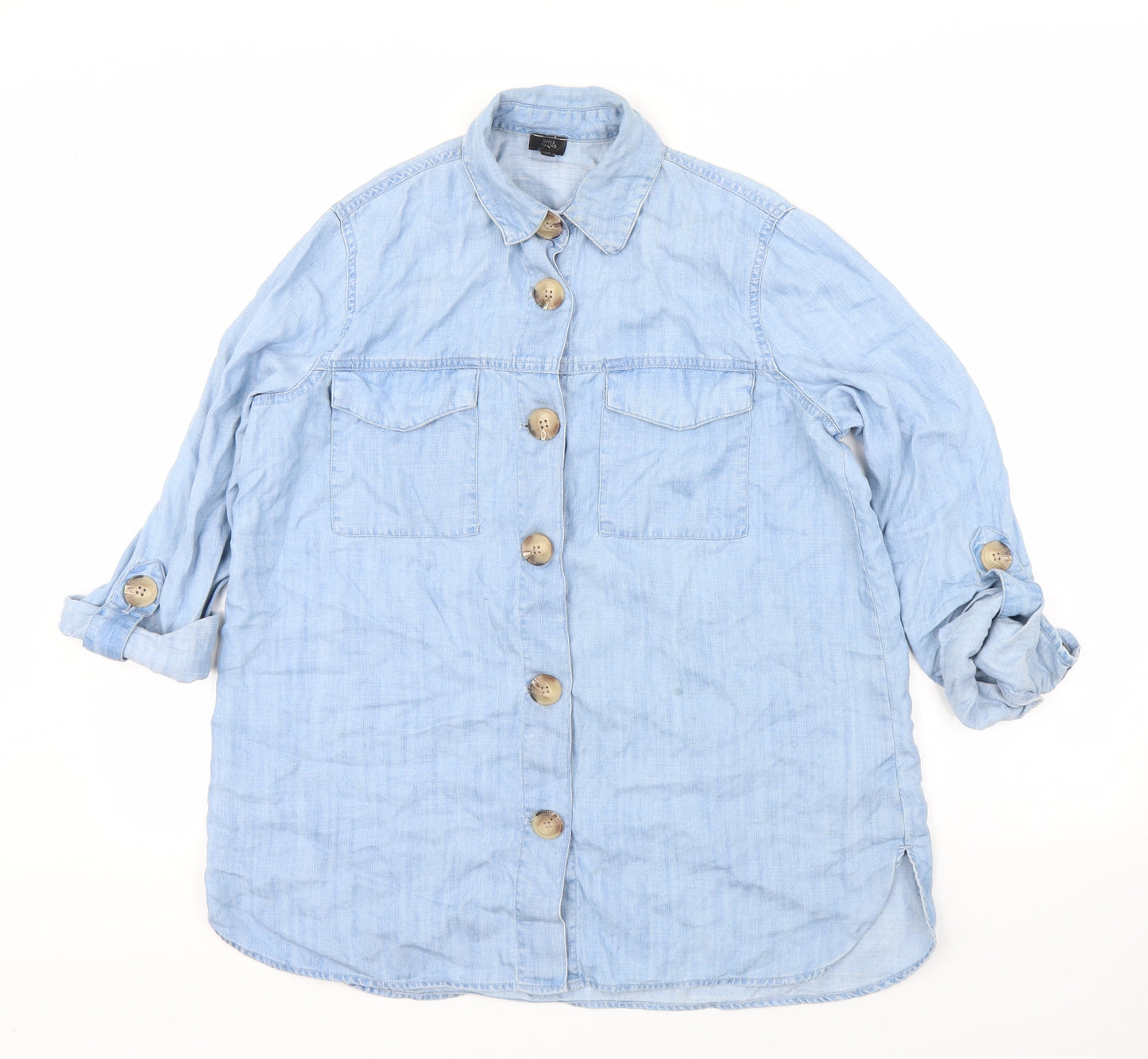 River Island Womens Blue   Basic Button-Up Size XS