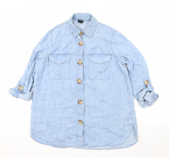 River Island Womens Blue   Basic Button-Up Size XS