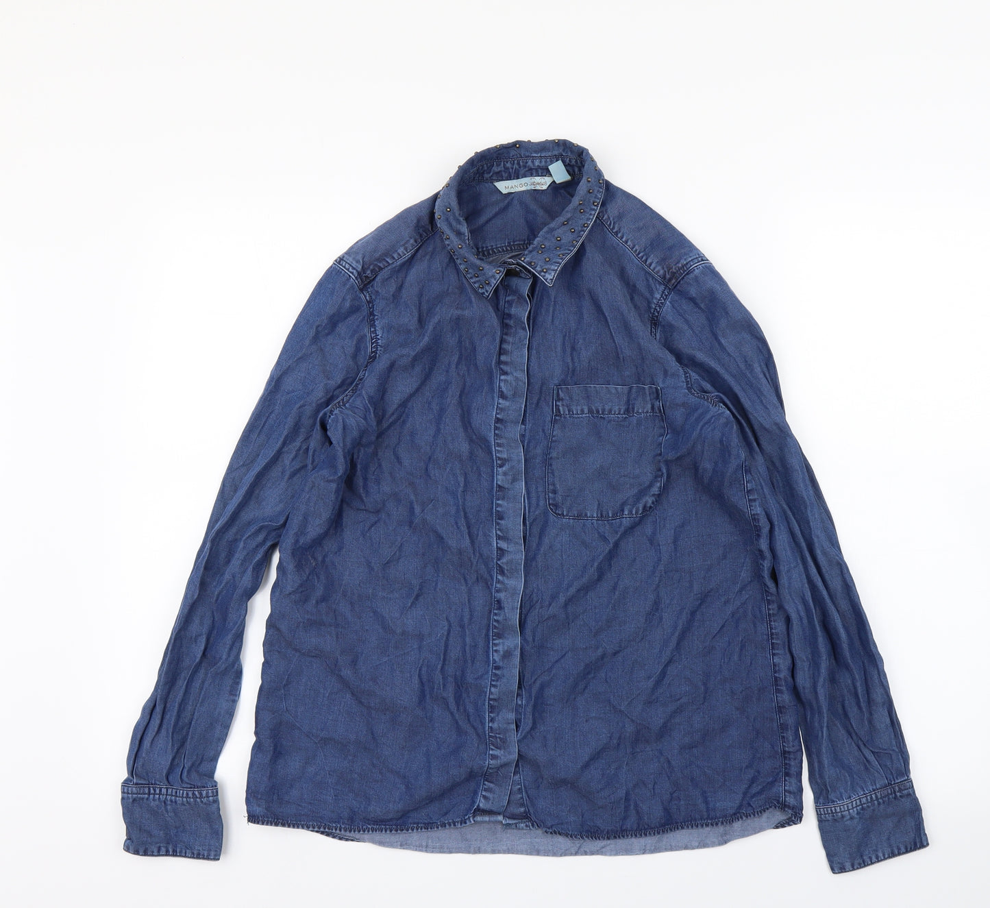 mango jeans Womens Blue   Basic Button-Up Size XS