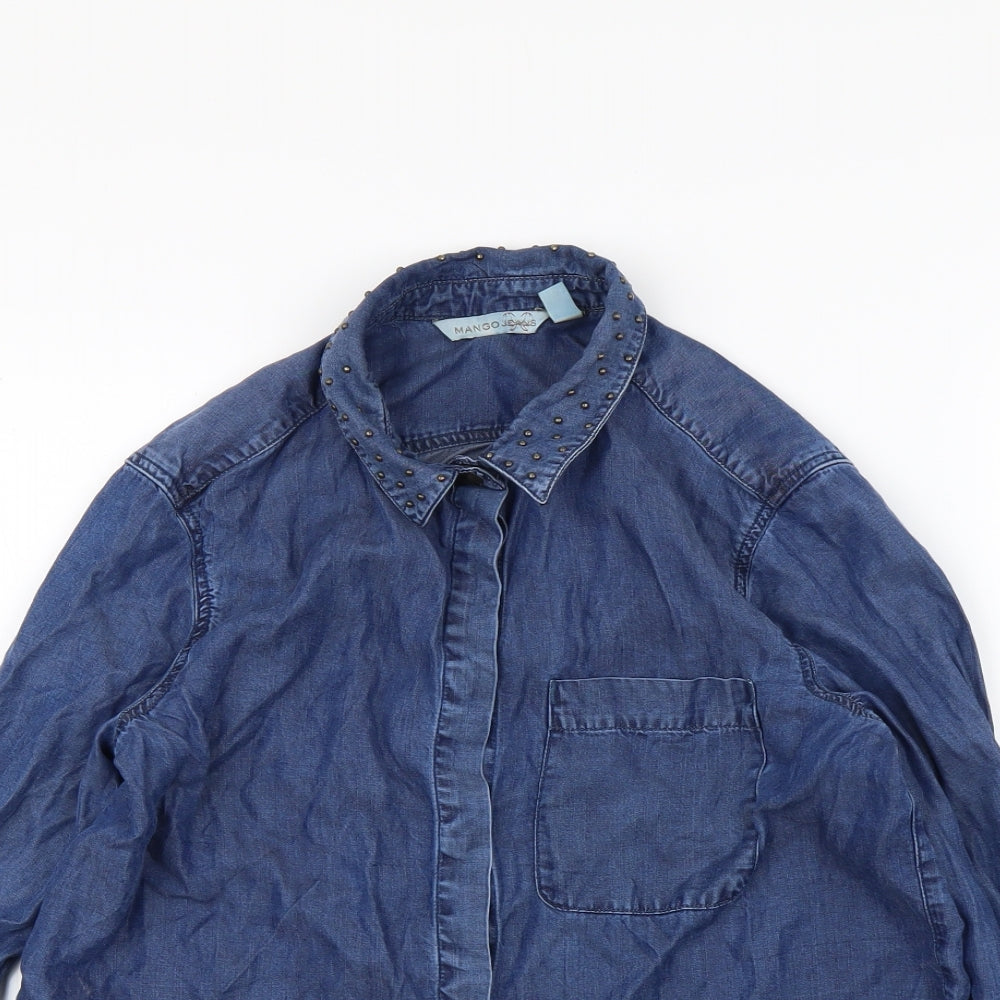 mango jeans Womens Blue   Basic Button-Up Size XS