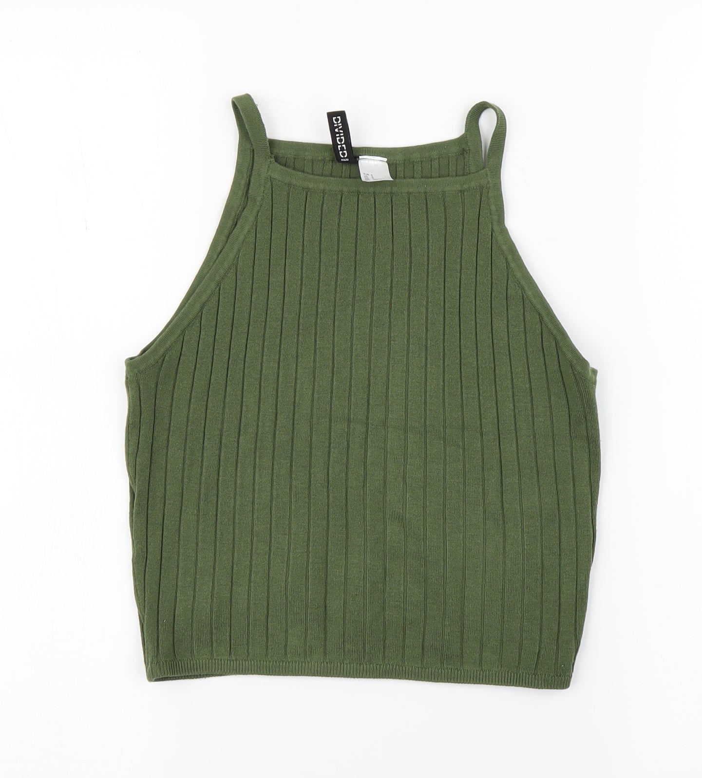 Divided Womens Green Striped  Cropped Tank Size S