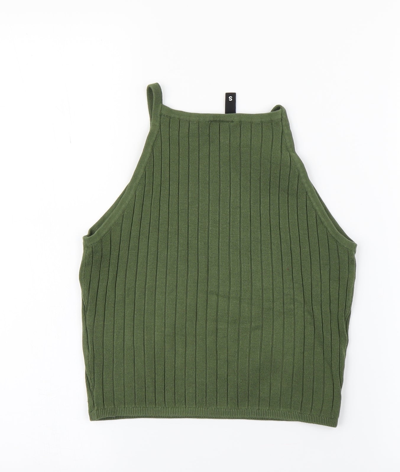 Divided Womens Green Striped  Cropped Tank Size S
