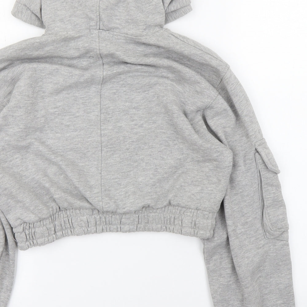 Bershka Womens Grey   Pullover Hoodie Size M