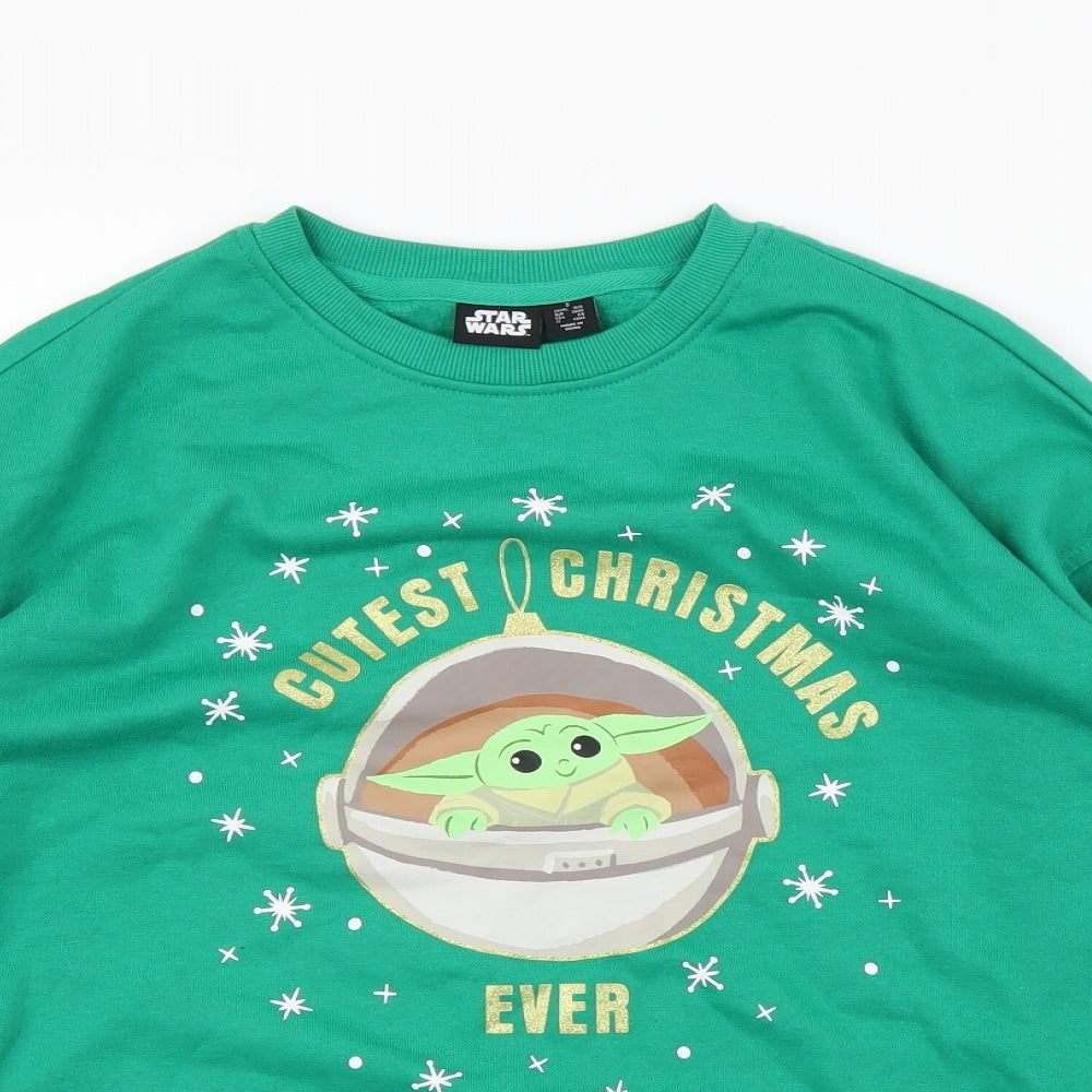 starwars Womens Green   Pullover Sweatshirt Size 12  - baby yoda