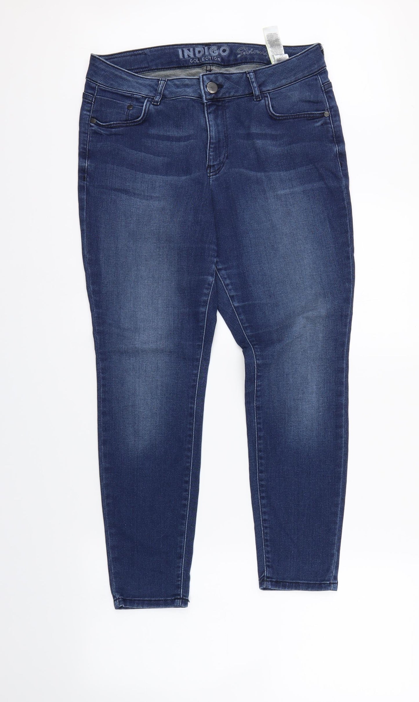 Marks and Spencer Womens Blue  Denim Skinny Jeans Size 14 L25 in