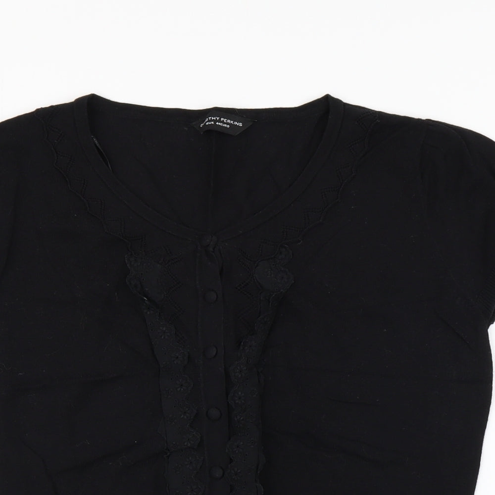 Dorthey Perkins Womens Black Floral  Basic Blouse Size 16