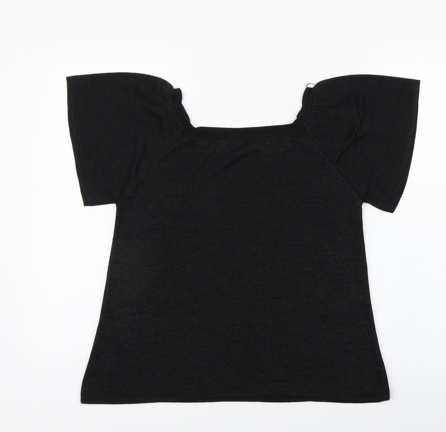 TU Womens Black   Basic T-Shirt Size 14  - Flare sleeve