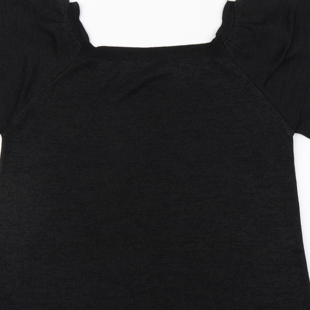 TU Womens Black   Basic T-Shirt Size 14  - Flare sleeve