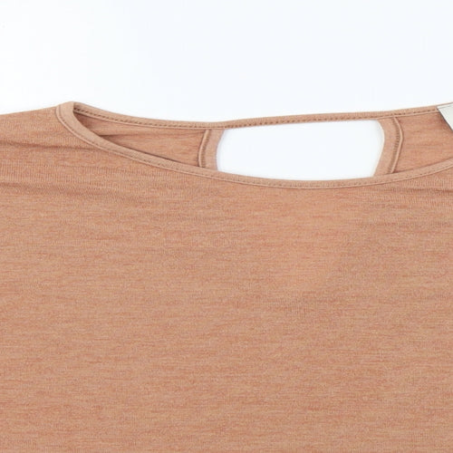 River Island Womens Brown   Basic T-Shirt Size 8  - flair sleeves