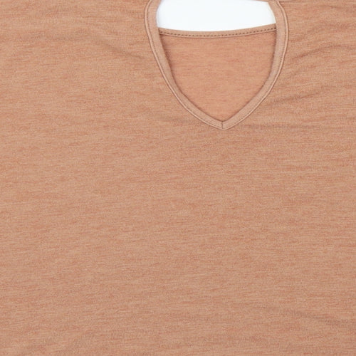 River Island Womens Brown   Basic T-Shirt Size 8  - flair sleeves
