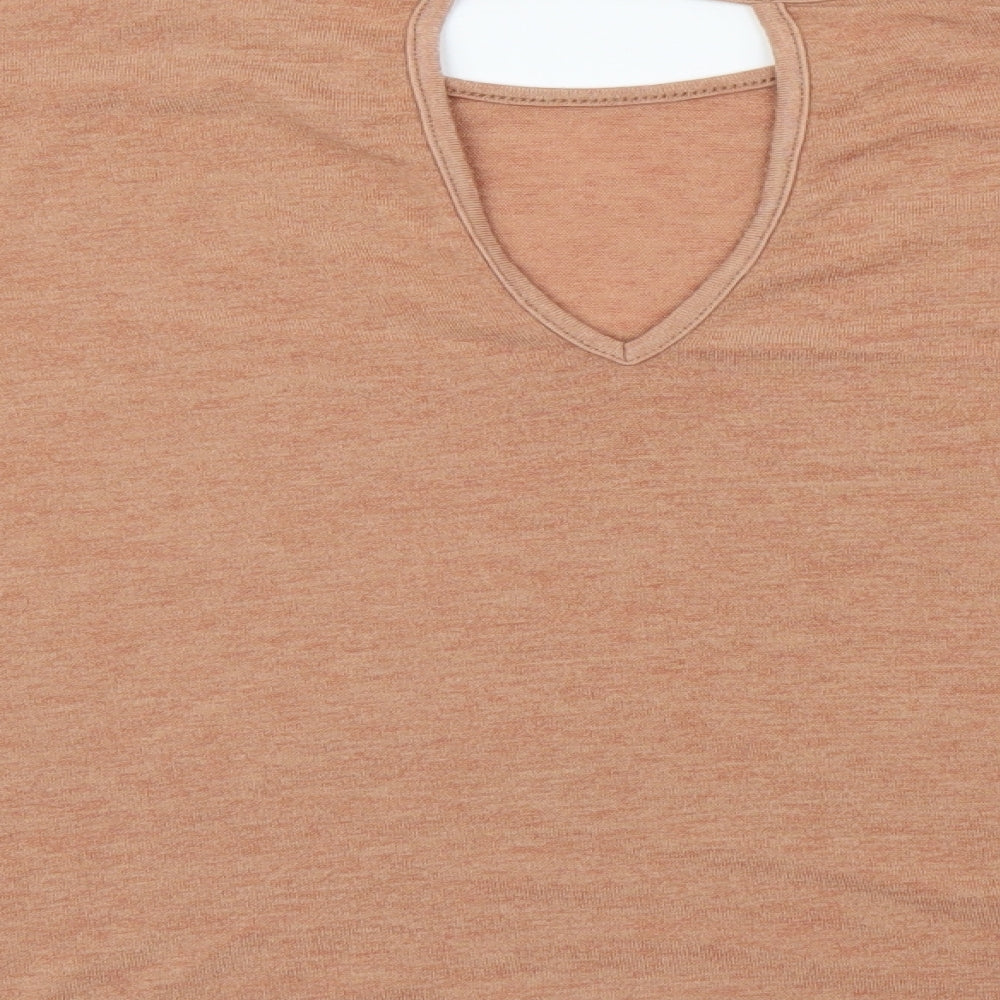 River Island Womens Brown   Basic T-Shirt Size 8  - flair sleeves