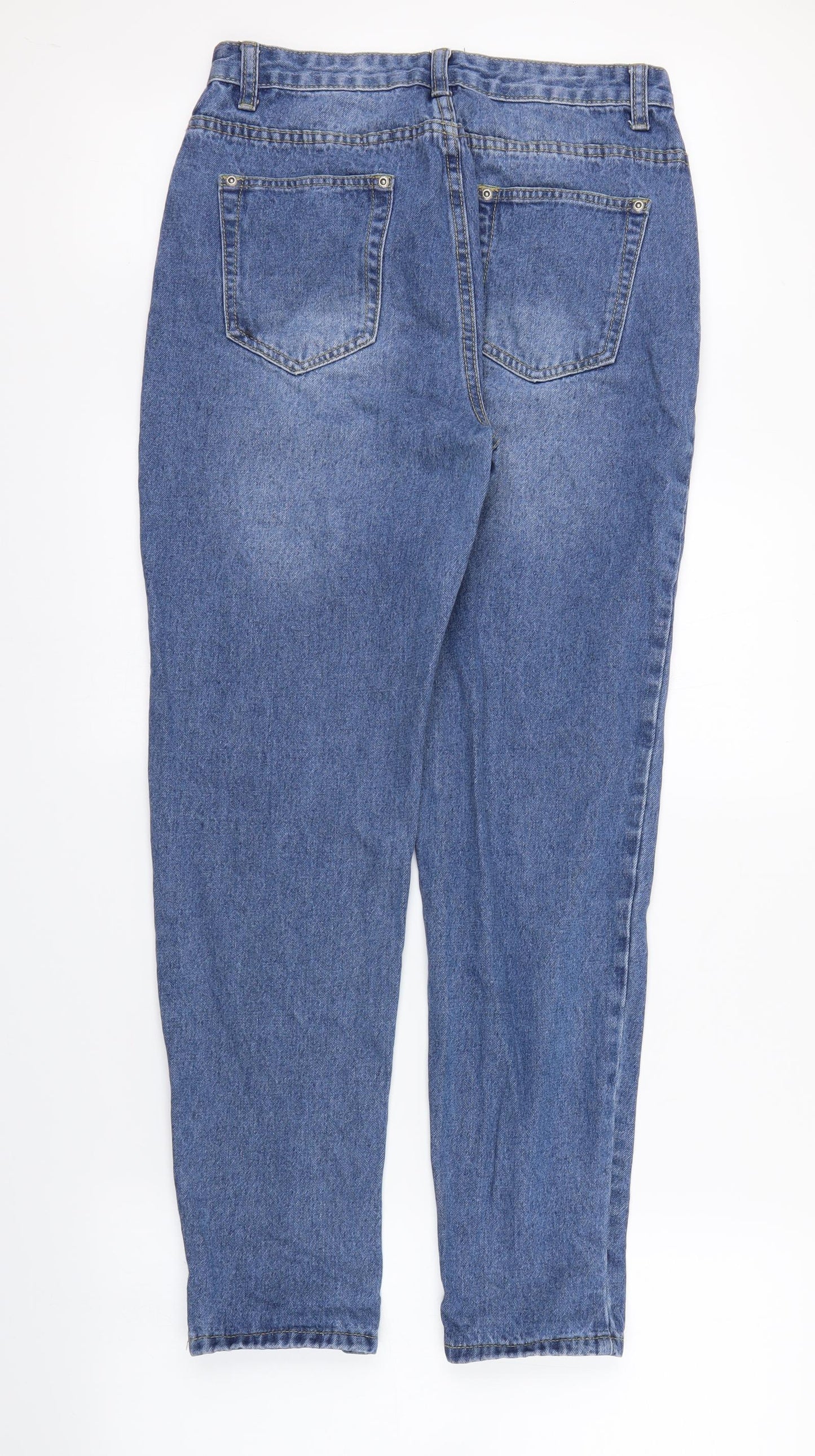 Boohoo Womens Blue  Denim Mom Jeans Size 10 L28 in