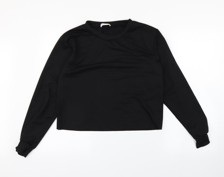 ROMWE Womens Black Pullover Sweatshirt Size M