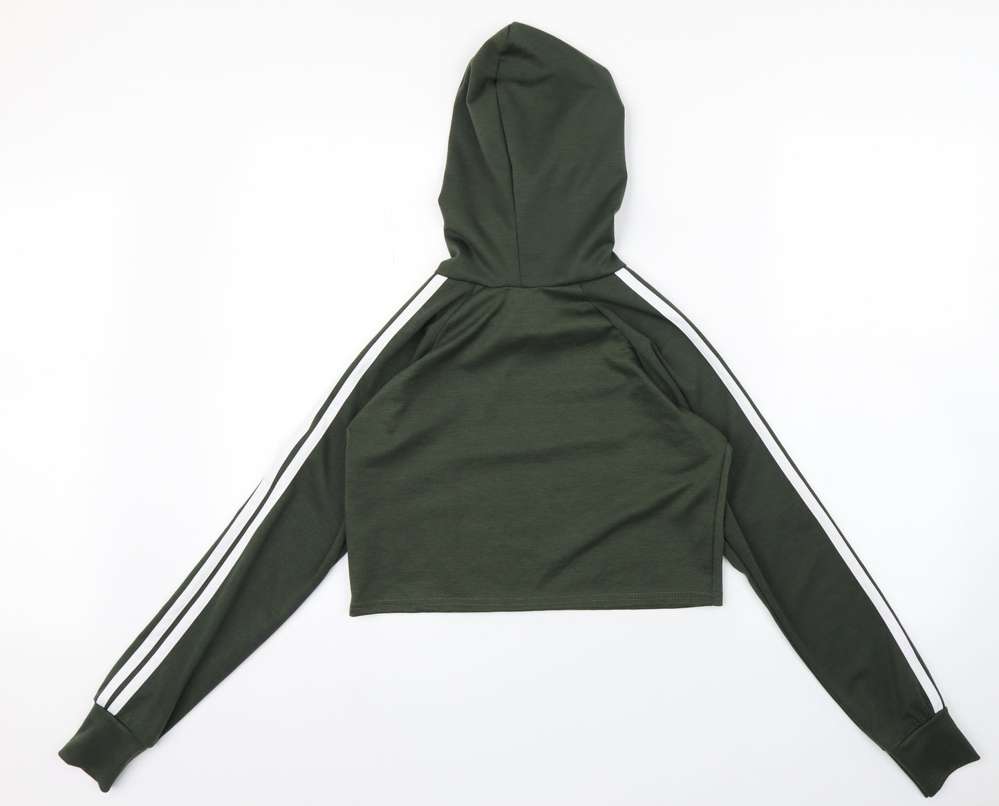 Boohoo Womens Green Striped  Pullover Hoodie Size S  - s/m
