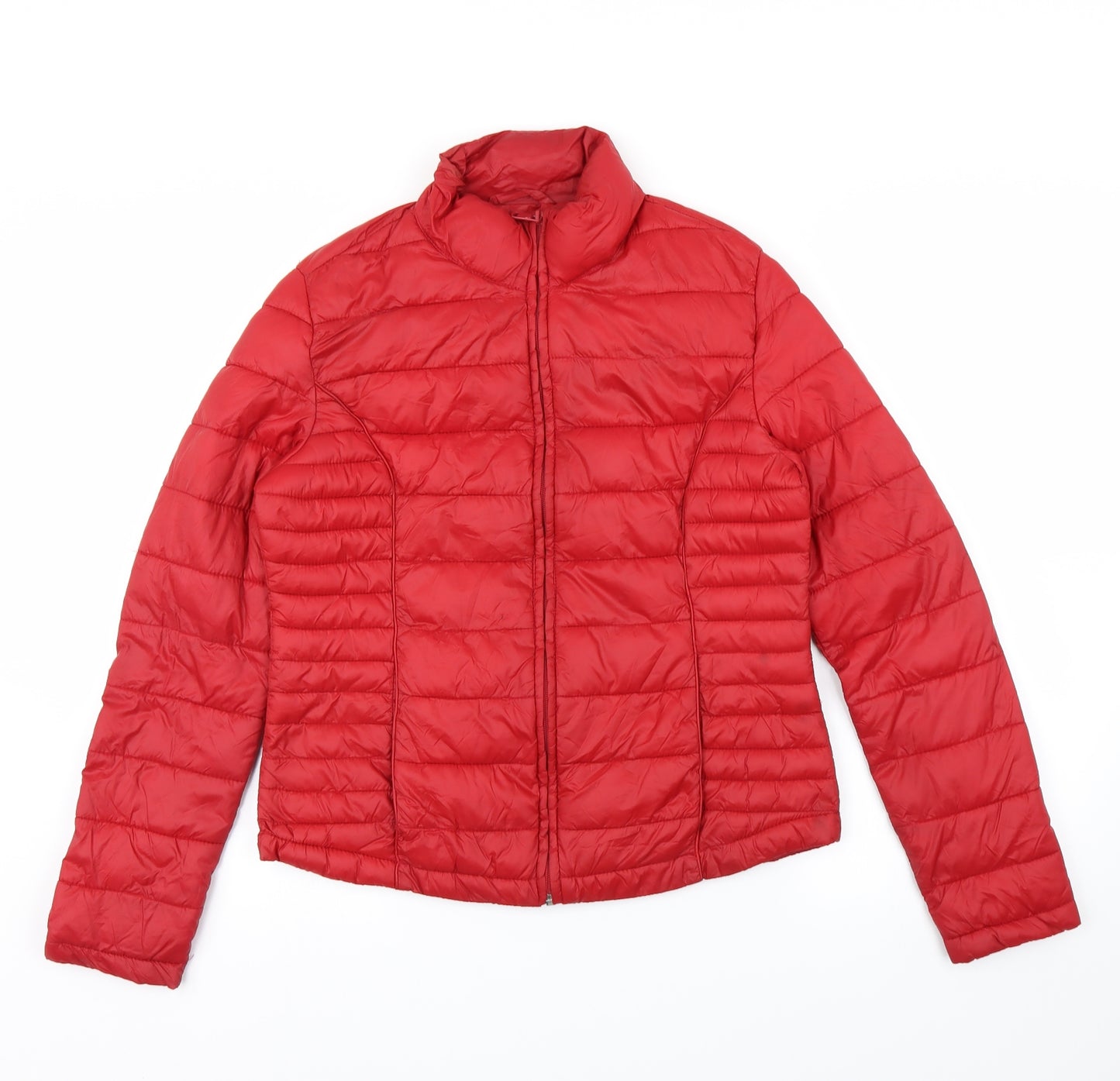 atmoshere Womens Red Striped  Puffer Jacket Coat Size M