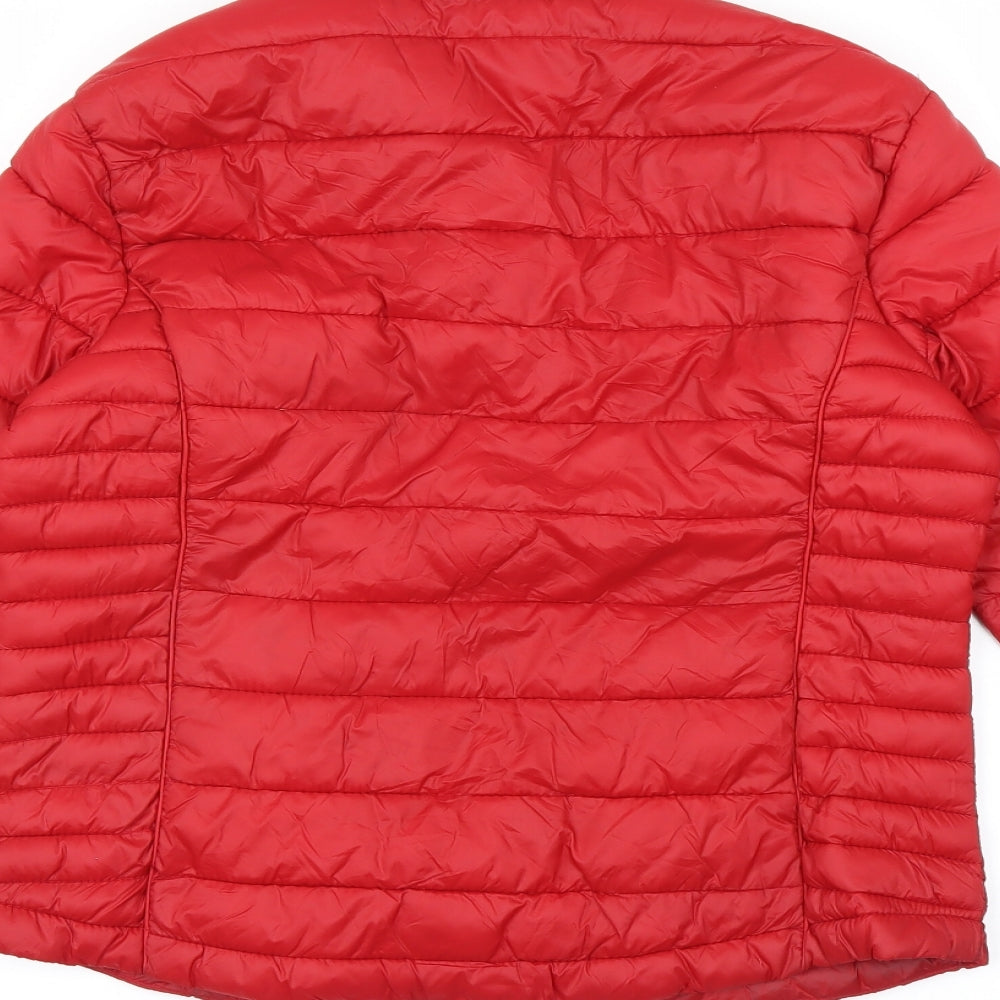 atmoshere Womens Red Striped  Puffer Jacket Coat Size M