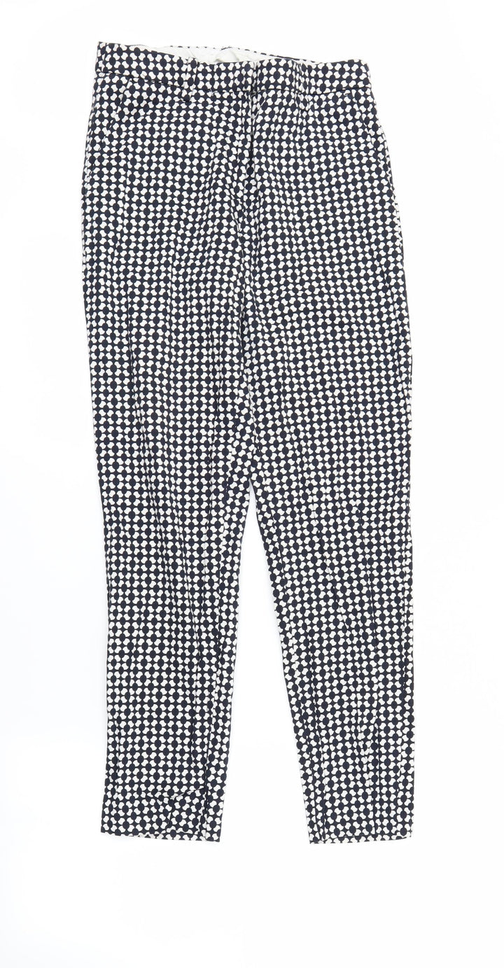 H&M Womens White Polka Dot  Trousers  Size 6 L26 in
