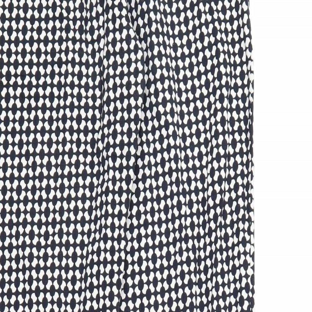 H&M Womens White Polka Dot  Trousers  Size 6 L26 in