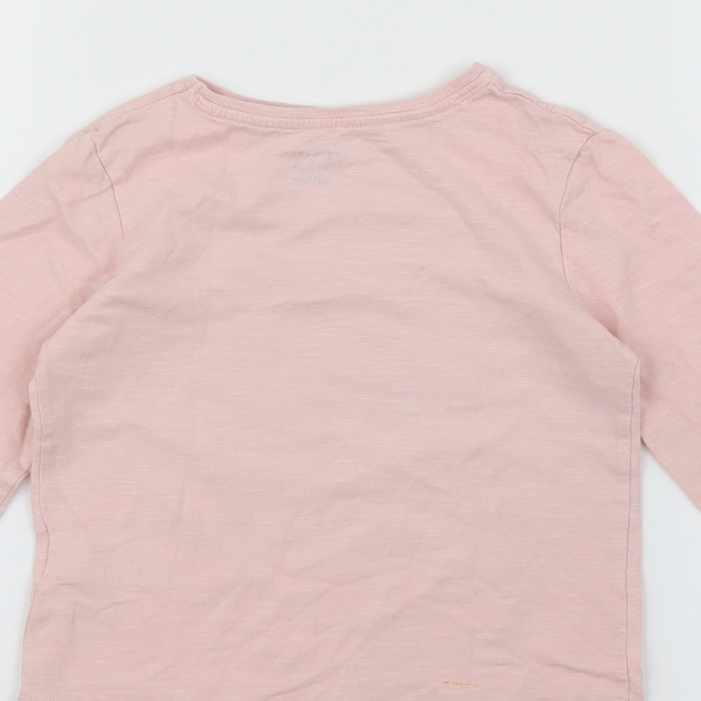 Primark Girls Pink Animal Print  Basic T-Shirt Size 4-5 Years  - butteflies