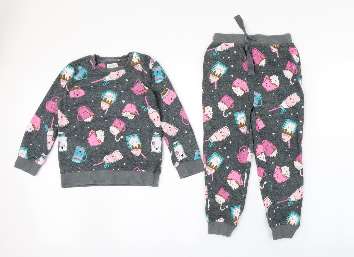 NEXT Girls Grey Polka Dot  Cami Pyjama Pants Size 5 Years  - drinks