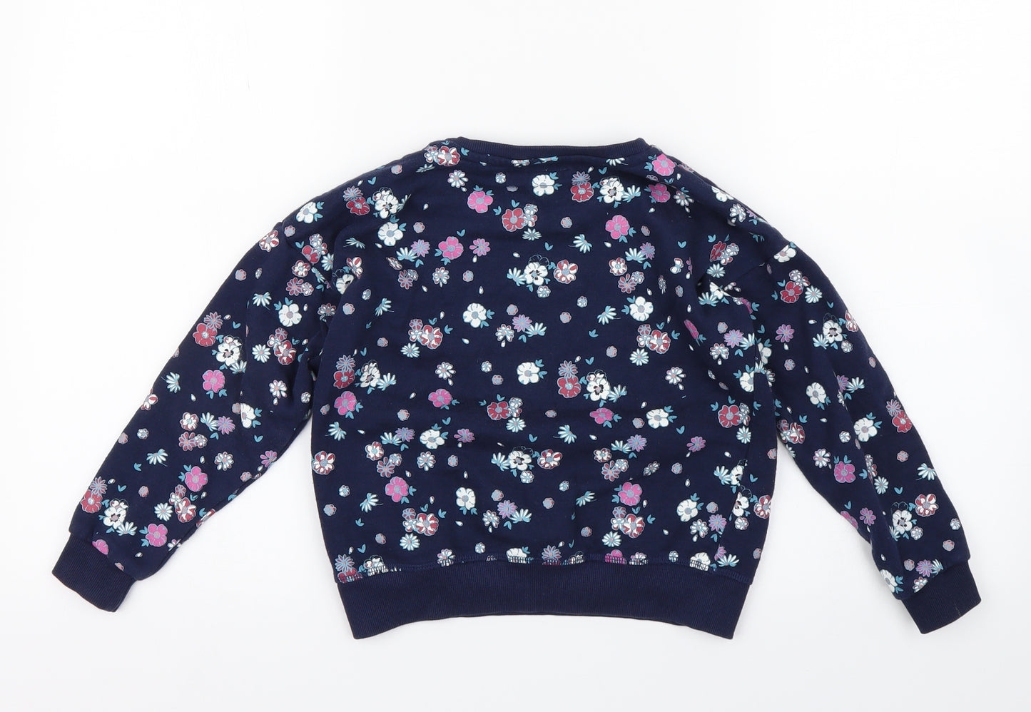 Primark Girls Blue Floral  Pullover Sweatshirt Size 6-7 Years  - amour