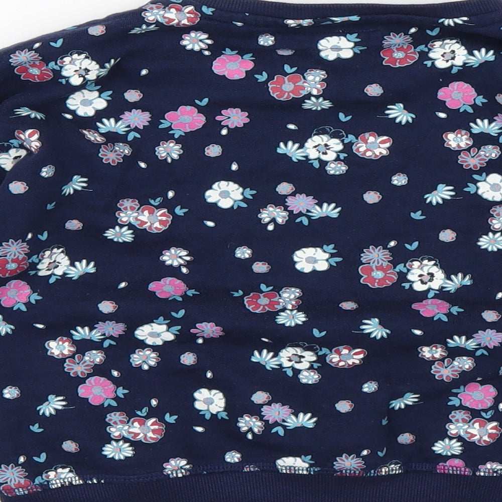 Primark Girls Blue Floral  Pullover Sweatshirt Size 6-7 Years  - amour
