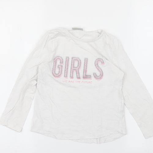 i love girlswear Girls White   Basic T-Shirt Size 7 Years  - girls we are the future