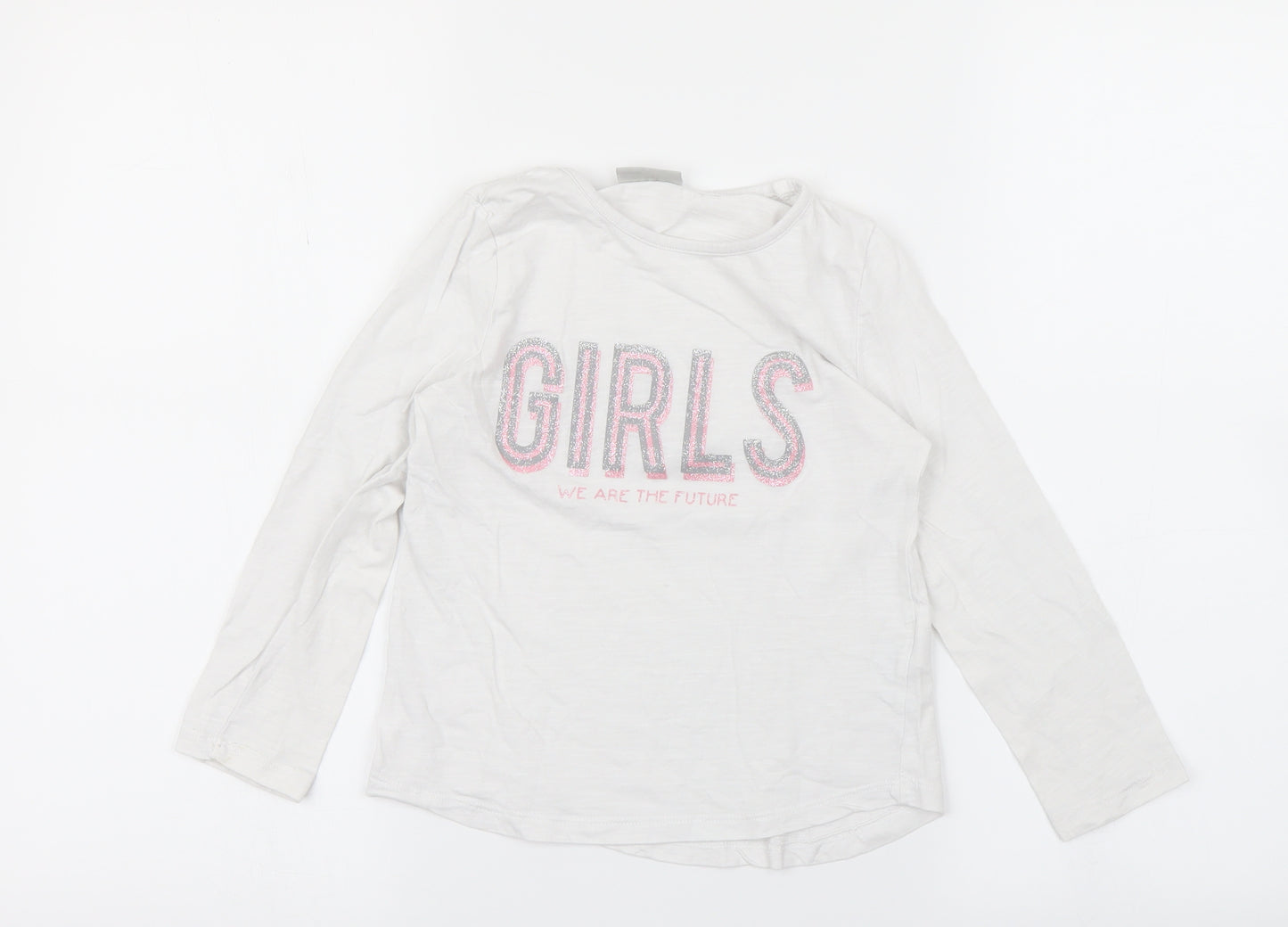 i love girlswear Girls White   Basic T-Shirt Size 7 Years  - girls we are the future
