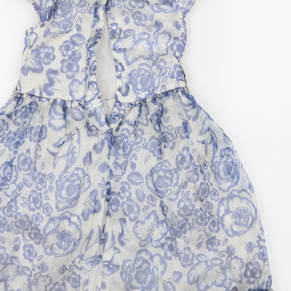 H&M Girls Blue Floral  A-Line  Size 6-7 Years